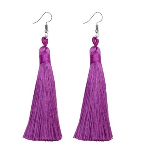 Jewelry - 💕 Purple Tassel Fringe Dangle Earrings